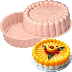 8英寸硅胶夏洛特蛋糕盘圆形烘焙模具不粘硅胶蛋糕烘焙盘烤盘工具