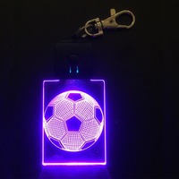 Porte-clés en acrylique 3D LED, lumière nocturne colorée RVB, pendentif de clé, lampe, décoration de mariage, décoration de Noël, cadeau DIY, porte-clés, personnalisation du logo
