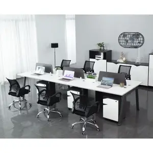 Mestre e escritório móveis de 2 pessoas, mesa de gabinete de 6 pessoas, combinação moderna de partição de escritório 4 pessoas
