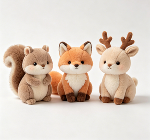 Set di Peluche Personalizzati da Fabbrica: Volpe, <span class=keywords><strong>Cervo</strong></span>, Scoiattolo - Compagni da Scrivania Morbidi e Caldi in Cotone PP, Animali della Foresta Imbottiti - Product Image 3