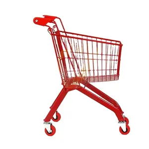 Jcx bé sử dụng màu đỏ Giỏ mua hàng thanh Đảo nhỏ bé mua sắm nhà với siêu thị nhựa và bánh xe đầy màu sắc trolly