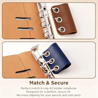 Porte-stylo A5 en cuir PU à 6 anneaux, attache détachable pour stylo de carnet, accessoires pour agenda et carnet à feuilles mobiles