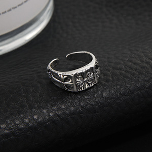 Vente en gros de bagues croisées pour hommes, style mode européenne et américaine, vintage, hip-hop, punk, bagues croisées ouvertes - Product Image 3