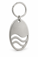 Porte-clés en métal ajouré motif vague océanique personnalisé, avec logo sur mesure, pour promotion, souvenir, vente en gros, fournisseur et fabricant
