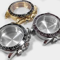 Kit d'accessoires pour montre avec boîtier de 40 mm, nouveau style pour les montres à mouvement 7750, anneau en céramique à bords en acier, boîtier de montre