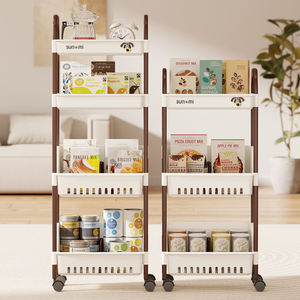 Chariot <span class=keywords><strong>de</strong></span> <span class=keywords><strong>rangement</strong></span> mobile à <span class=keywords><strong>roulettes</strong></span> 2/3/4 niveaux, organisateur <span class=keywords><strong>de</strong></span> <span class=keywords><strong>cuisine</strong></span> en plastique, chariot domestique multifonction, <span class=keywords><strong>meuble</strong></span> <span class=keywords><strong>de</strong></span> présentation autoportant - Product Image 1