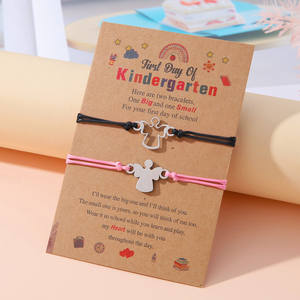 Pulseras <span class=keywords><strong>de</strong></span> cuerda <span class=keywords><strong>de</strong></span> ángulo personalizadas, pulsera <span class=keywords><strong>de</strong></span> acero inoxidable estilo Angel Academy para madre e hija - Product Image 1