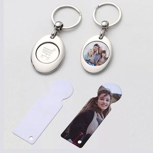 Llavero en blanco para sublimación DIY al por mayor, colgante personalizable para carrito de compras, acero inoxidable de alta calidad - Product Image 4