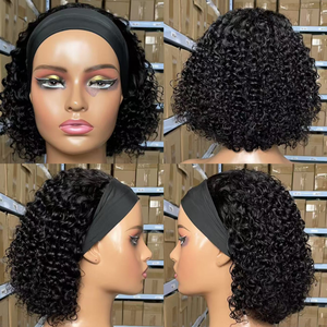Perruque bandeau bouclée crépue en gros |   <span class=keywords><strong>Cheveux</strong></span> brésiliens Remy à double trame |   Style court sans colle pour femmes - Product Image 5