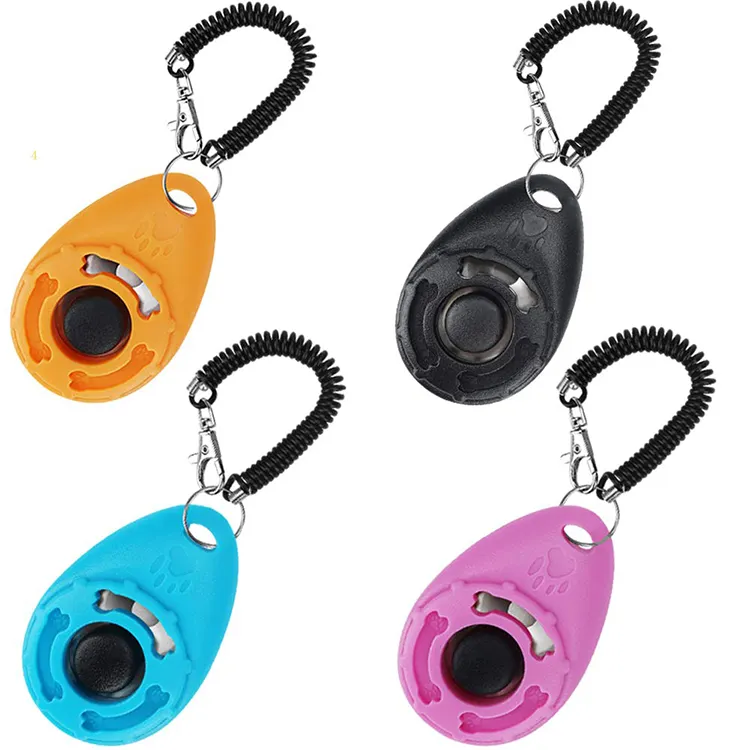 Logo Pesanan Khusus Pet Training Dog Trainer Clicker Manual Strap Pergelangan Tangan Cincin Clicker Press Training