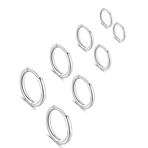 Pendientes de aro de acero inoxidable de 8 mm, 10 mm, 12 mm, 14 mm, minimalistas, para regalo, joyería de moda - Product Image 4