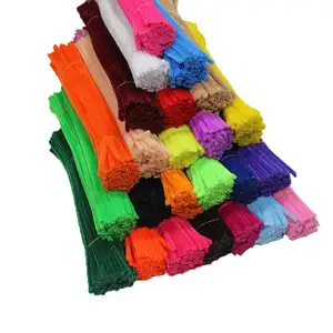 Haste de chenille para crianças, brinquedo educativo DIY colorido, haste de chenille para artesanato, limpador de tubos, artesanal