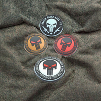 Patch rond en PVC souple gaufré 3D, motif crâne avec texte incurvé, badge auto-agrippant, applique pour activités de plein air et loisirs, pour veste, sac à dos, chapeau, vêtement