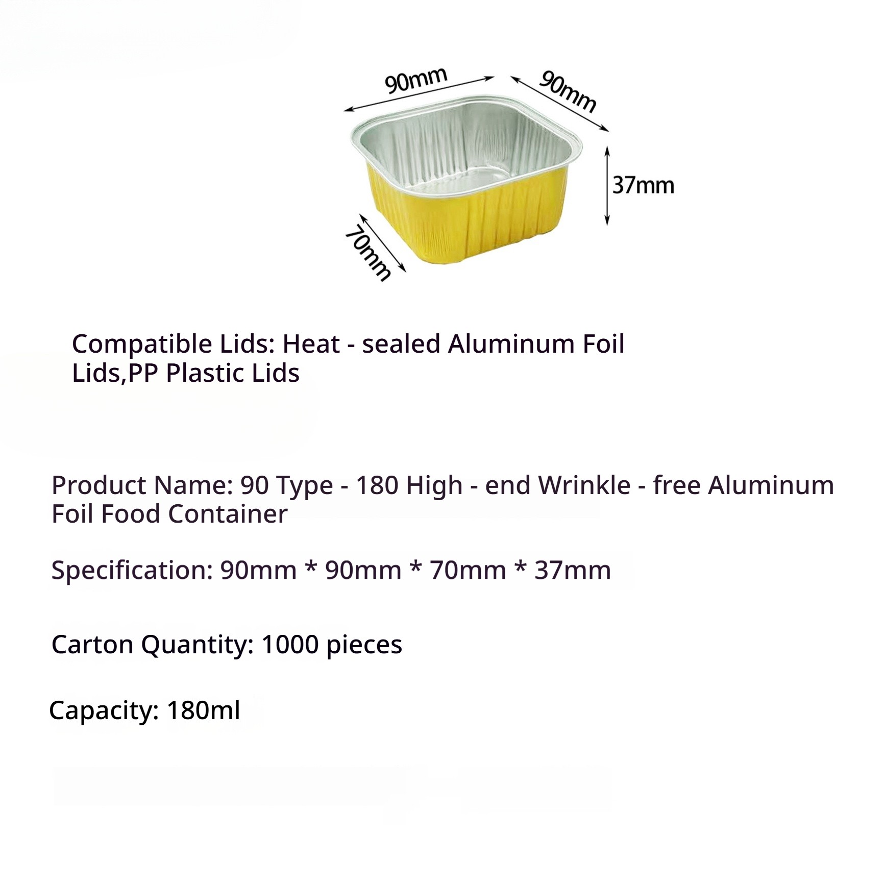 Tipo 90-180ml 1 pz senza tazza