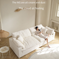 Canapé de style japonais nuage petit blanc de haute qualité 3 places canapé moderne love seat salon