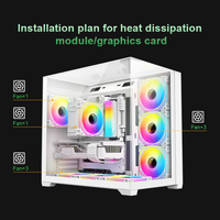 Boîtier PC ATX tendance BTF avec panneau latéral avant en verre trempé, hauteur du refroidisseur CPU de 165 mm, boîtier de jeu