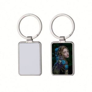 JW8577 Sublimation <b>Blanks</b> Keychain Rectangle Sublimation Transfer <b>Blanks</b> with Metal Round Key <b>Rings</b> for Heat Press - Product Image 1