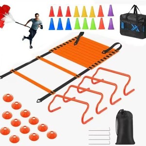 Kit d'entraînement de vitesse avec échelle d'agilité, cônes de football, anneaux, parachute de résistance pour enfants, équipement sportif d'extérieur pour jardin - Product Image 5