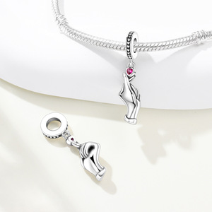 Colgante de latón con forma de corazón y gesto de mano, original, único, personalizado, accesorio de pulsera DIY a la moda, regalo para niñas - Product Image 5