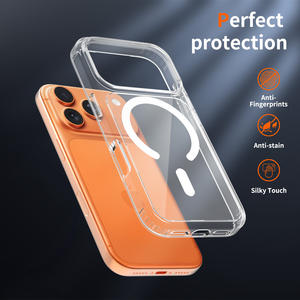 <span class=keywords><strong>Coque</strong></span> Magnétique de Haute Qualité pour <span class=keywords><strong>iPhone</strong></span> 17 <span class=keywords><strong>Pro</strong></span> Max avec Dos Transparent Anti-rayures Anti-jaunissement de 2mm et Airbags Intégrés - Product Image 2