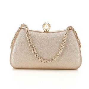 Sac à main de soirée pour femme de haute qualité avec fermoir fantaisie, sac à bandoulière rectangulaire de luxe personnalisé avec chaîne - Product Image 1