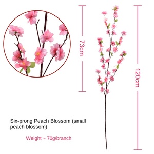 Flores Artificiales de Cerezo y Melocotón Realistas Hechas a Mano para Decoración de Interiores del Hogar, Simulación de Flores Secas de Plástico - Product Image 6