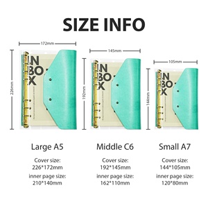 Bán buôn biểu tượng tùy chỉnh <span class=keywords><strong>PVC</strong></span> TPU trong suốt kế hoạch giá thấp A5 A6 A7 thân thiện với môi Bìa chương trình nghị sự PU da nhẫn chất kết dính máy tính xách tay - Product Image 6