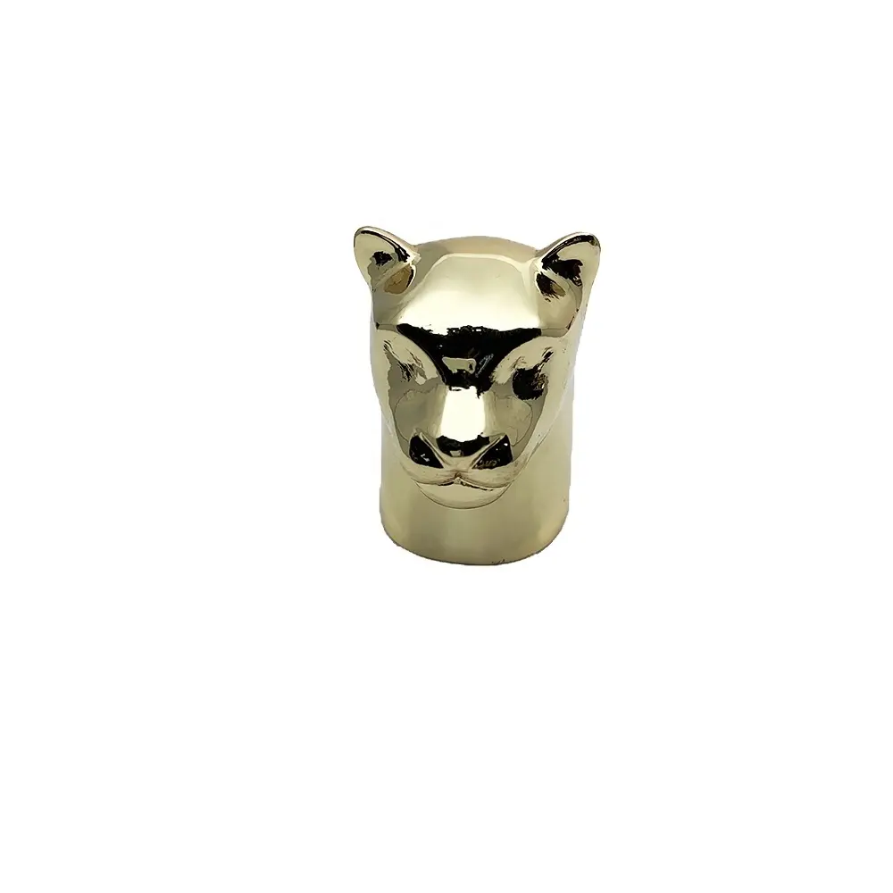 Mode schwere Leopard dekorative Phantasie Metall Tier Gold Zamak Kappe für Parfüm