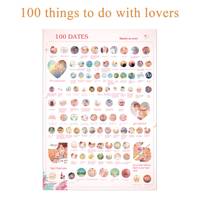 Poster à gratter personnalisé pour couples : 100 idées de soirées romantiques et de jeux d'amour – Liste de souhaits à gratter