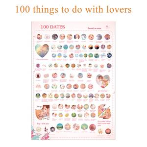 Impression personnalisée Couples Cadeau 100 Dates Nuit Idées Seau Liste Scratchoff Scratch Off Poster - Product Image 4