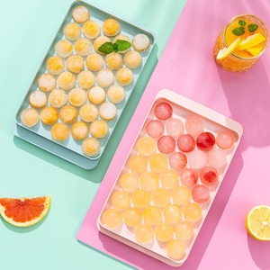 Bandeja para cubitos de hielo esféricos de calidad alimentaria con tapa, 33 compartimentos, creativa máquina para hacer bolas de hielo caseras para refrigerador - Product Image 1