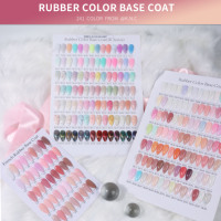 Base de constructeur en caoutchouc nu Vernis à ongles en gel UV Marque privée Couleur personnalisée Flocons de feuille d'or brillante Base en caoutchouc Vernis à ongles en gel Couche de base