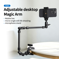 Support de téléphone à pince de table multi-angle réglable pour diffusion en direct, vidéo aérienne et prise de vue de natures mortes
