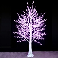 Árbol de Abedul Iluminado de 3 Metros, Resistente al Agua IP65, Tronco de FRP, Decoración Navideña de Lujo para Jardín, Fácil de Instalar