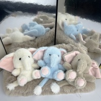 Porte-clés en peluche éléphant gris CHIQUE en coton PP pour sac à dos et sac à main d'enfants | Jouets TYL
