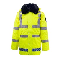 Imperméable de sécurité jaune fluorescent réfléchissant ANSI Classe 3 avec logo, en tissu Oxford de coton épaissi, résistant au froid, vêtement de travail - Marque Aoke