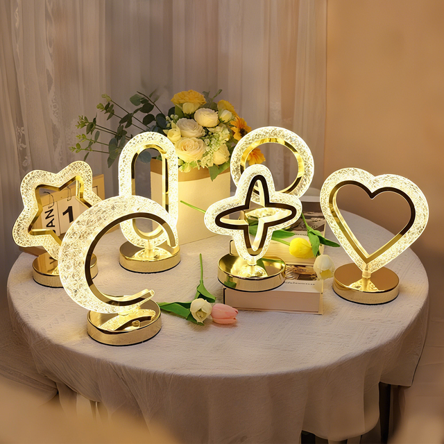 Restaurant Rechargeable Color Crystal Table Desk Lamp Lighting Usb Hotel Luxury Decoration Modern