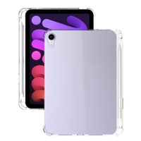 Étui de protection transparent pour tablette iPad mini 6 pour iPad 9 10,2 pouces avec emplacement pour stylet, coque arrière souple en TPU transparent flexible