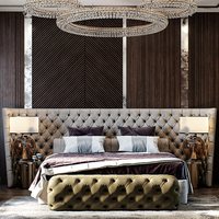 Maßgefertigtes Italienisches Luxus-Schlafzimmermöbel-Set Premium-Villa Neuestes Design Doppelbett Gepolstertes Bett Kingsize-Schlafzimmer-Sets