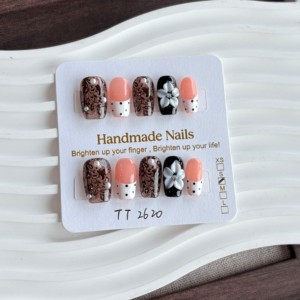 <span class=keywords><strong>Ongles</strong></span> à presser réutilisables en gros, 10 pièces, faits à la main, avec un design luxueux personnalisé et un emballage sur mesure - Product Image 6