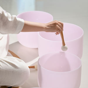 Jinfang 6-12 inch roze gematteerde klankhealing chakra kwarts kristallen zangkommen set van 7 voor meditatie - Product Image 3