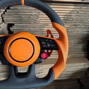 Pour <span class=keywords><strong>Audi</strong></span> A3 8V A4 B8 B9 S3 S4 S5 Rs5 Rs3 Rs4 A5 B9 Volant vraiment en cuir personnalisé avec boutons et palettes - Product Image 4