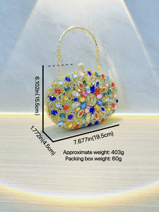 New Cross-border Socialite Texture Rhinestone European-American Retro Shape Women's Evening Dress Bag Evening Bag Tanjing - Product Image 3