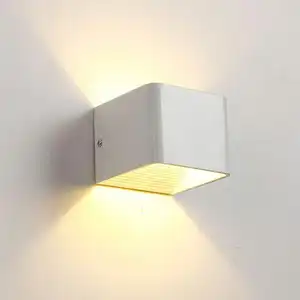 Modern Simplicity LED Wall Mount Lamp Up Down Cube Outdoor Fixtures Decor Indoor Bedroom Rechargeable Sensor Battery Wall Light