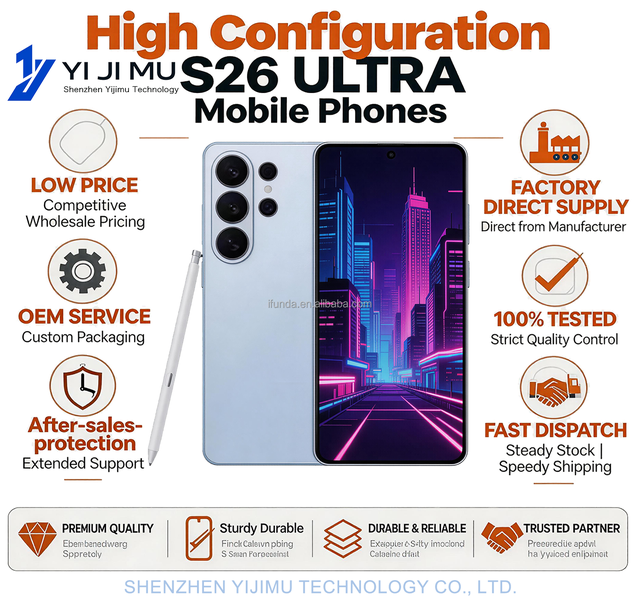 22G+2TB 2026 New Deca Core 5G Smart Phone S26 Ultra Big Screen 7.3 Inch Global CDMA LTE Dual-SIM Dual-standby Built-in Pen 48MP