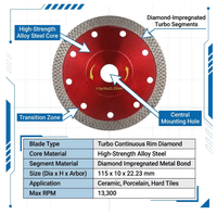 Disque de découpe diamanté pour quartz, à bord turbo, qualité supérieure, séchage rapide, utilisation humide