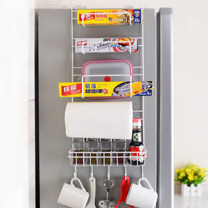Vente en gros de support suspendu pour réfrigérateur dans la cuisine support pour <span class=keywords><strong>épices</strong></span> sac de conservation essuie-tout côté réfrigérateur support de rangement mural - Product Image 4