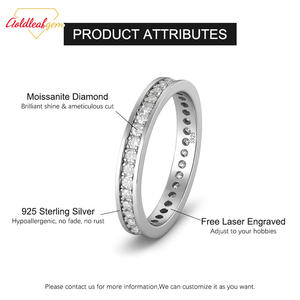 Anillo de oro laminado personalizado, joyería de plata S925 con certificación GRA, corte redondo, 1ct 2ct 3ct, anillo de moissanita D VVS - Product Image 4