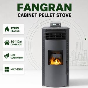 Stufa <span class=keywords><strong>a</strong></span> <span class=keywords><strong>Pellet</strong></span> Fangran 80B con Mobile Alto, 12kW, Riscaldamento <span class=keywords><strong>a</strong></span> Convezione, Caminetto con Ampia Finestra Panoramica per Negozi - Product Image 1