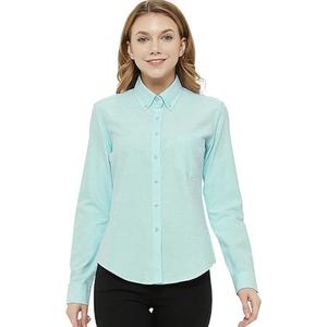 <span class=keywords><strong>Camisa</strong></span> Oxford Ecológica de Alta Calidad para Mujer, 100% Algodón Canvas, Color Sólido, Logotipo Bordado Personalizado, Blusas, Camisas Digitales - Product Image 4